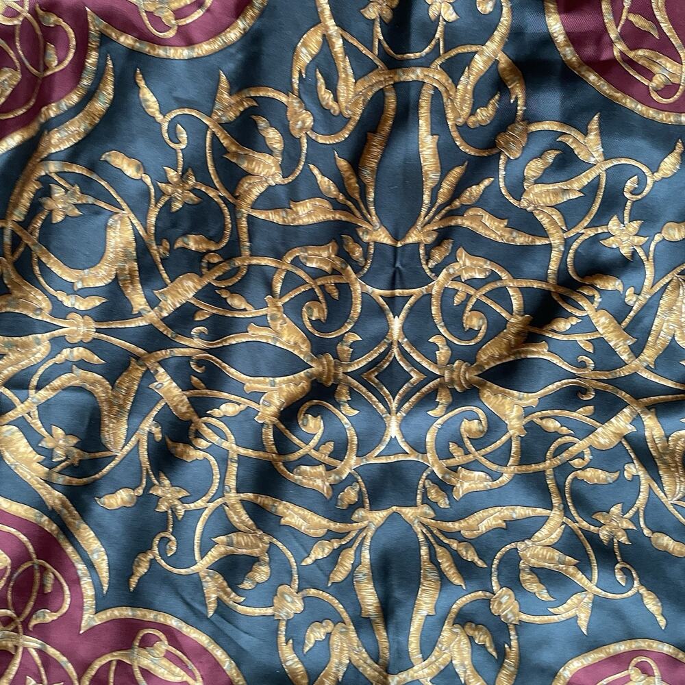 RALPH LAUREN SIGNED SCARF OLD MONEY CLASSY DESIGNER VINTAGE 100% SILK ITALY - Picture 3 of 12